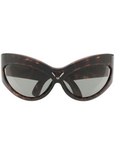 Saint Laurent Eyewear lunettes de soleil SL73 à monture papillon - Marron