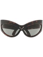 Saint Laurent Eyewear lunettes de soleil SL73 à monture papillon - Marron - thumbnail