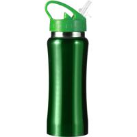 Drinkfles/waterfles Sportbidon - metallic groen - RVS - Waterflessen - Hoge kwaliteit - thumbnail