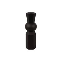 present time - Candle holder Geo King polyresin black - thumbnail