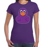 Verkleed T-shirt dames - paars - eend - Carnaval/themafeesten