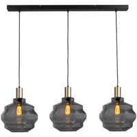 Masterlight 3-lichts hanglamp - goud -Porto met Ball smoke glazen - Ø 30cm - 2711-05-02-100-3-4