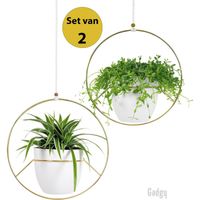 Gadgy Plantenhanger met pot - Hangpot 2 st. - Bloempot Hangend – Bloempotten voor binnen - Ø32CM