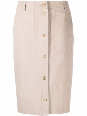 Moschino jupe mi-longue à boutonnière - Tons neutres