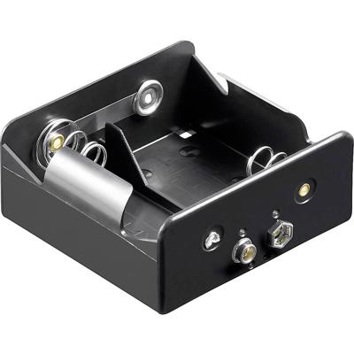Goobay 11452 Batterijhouder Aantal cellen: 2 D (mono) Drukknopaansluiting (l x b x h) 73 x 71 x 31 mm