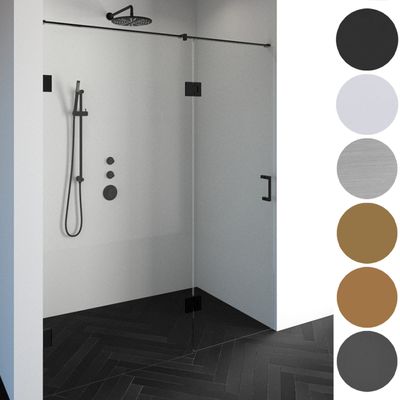 Complete Profielloze Nisdeur 2-Delig Inloopwand-Gekoppeld Draaideur 70cm (Alle Kleuren En Maten)