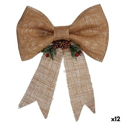 Kerstversiering Krist+ 65584 65584 Bruin Rood Groen Natuurlijke Vezel 24 x 5 x 34 cm Lasso (12 Stuks)
