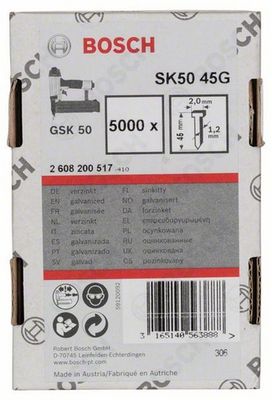 Bosch Accessoires Nagel met verzonken kop SK50 45mm | 1.2mm - 2608200517