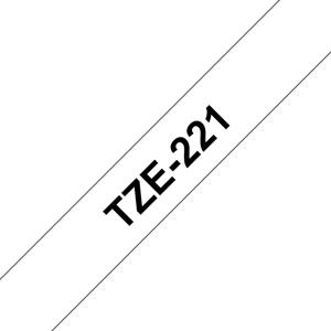 Labeltape Brother TZe, TZ TZe-221 Kunststof Tapekleur: Wit Tekstkleur:Zwart 9 mm 8 m