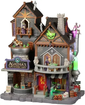 Lemax agatha&apos;s apothecary bewegend huisje Spooky Town 2022