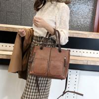 Mode casual PU schoudertas dames handtas messengertas (bruin)