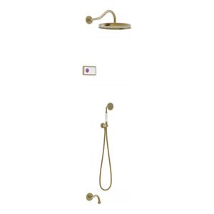 Regendouche set electronisch Tres Shower Technology Classic | Inbouw | Thermostaatkraan | 3-weg | Vintage | Messing mat