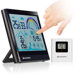 BRESSER VentAir Thermo-Hygrometer met Touch Screen en Aanbeveling voor Ventilatie