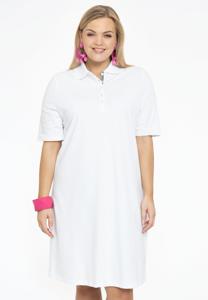 Yoek Polo-jurk | Wit | Maat 54/56