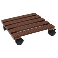 Plantentrolley - hout - bruin - vierkant - 29 x 29 cm - 100 kilo