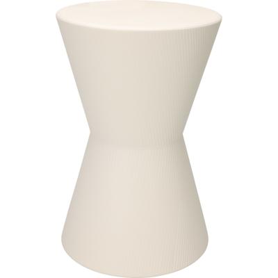 Bijzettafeltje Symetric - wit - D29x H45 cm - Zink - plantenpot verhoger - koffie en lampje tafel