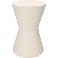 Bijzettafeltje Symetric - wit - D29x H45 cm - Zink - plantenpot verhoger - koffie en lampje tafel Bijzettafeltje Symetric - wit - D29x H45 cm - Zink - plantenpot verhoger - koffie en lampje tafel