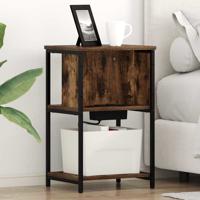 Nachtkastje 2 pcs Gerookt eiken 38 x 31 x 61 cm Bewerkt hout