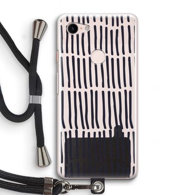 Moroccan stripes: Pixel 3 Transparant Hoesje met koord