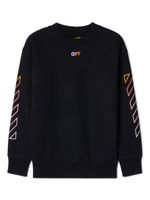 Off-White Kids sweat en coton à imprimé Arrow - Noir