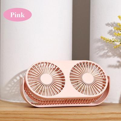 Kleine Bean Desktop Desktop Double Leaf USB mini fan (roze)
