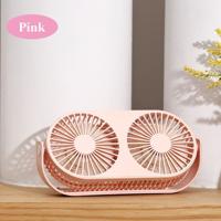 Kleine Bean Desktop Desktop Double Leaf USB mini fan (roze)