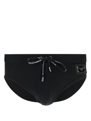 Dolce & Gabbana slip de bain à plaque logo - Noir