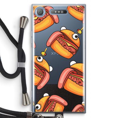 Hamburger: Sony Xperia XZ1 Transparant Hoesje met koord