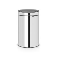 Brabantia Touch Bin Afvalemmer - 40 liter - kunststof binnenemmer - brilliant steel 112881