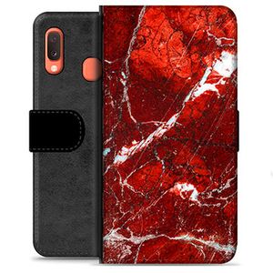 Samsung Galaxy A20e Premium Wallet Hoesje - Rood Marmer