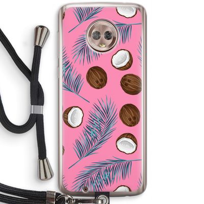 Kokosnoot roze: Motorola Moto G6 Transparant Hoesje met koord