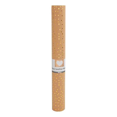 Creativ Company Faux leather papier bruin met stippen, 1m