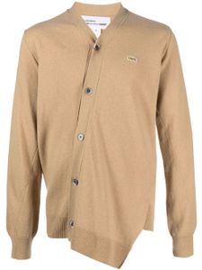 Comme Des Garçons Shirt x Lacoste cardigan en laine à ourlet asymétrique - Marron