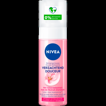 NIVEA Verzachtende Reinigingsmousse Gezichtsreiniger Amandelolie Face Wash Hydramine Voor de droge en gevoelige huid bij Jumbo