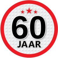 60 jaar leeftijd sticker - rond - Dia 15 cm - 60 jaar verjaardag/jubileum/leeftijd versiering