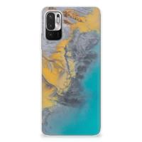 Xiaomi Redmi Note 10/10T 5G | Poco M3 Pro | TPU | Siliconen hoesje | Marble Blue Gold