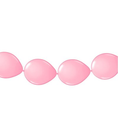Ballonnen verjaardag of feest slinger lichtroze 3 meter