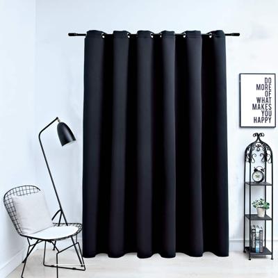 VidaXL Gordijn verduisterend met metalen ringen 290x245 cm zwart