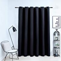 VidaXL Gordijn verduisterend met metalen ringen 290x245 cm zwart