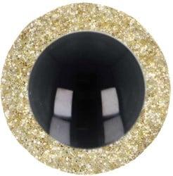 Opry Glitter dierenogen tweekleurig 10mm Goud per 10 stuks