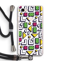 8-bit N°4: Pixel 3 XL Transparant Hoesje met koord