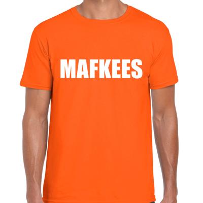 Verkleed T-shirt voor heren - MAFKEES - oranje - carnaval / foute party Verkleed T-shirt voor heren - MAFKEES - oranje - carnaval / foute party