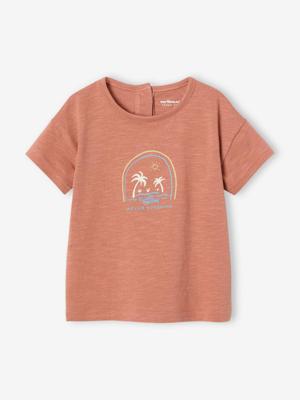 Babysweater met strandmotief terracotta