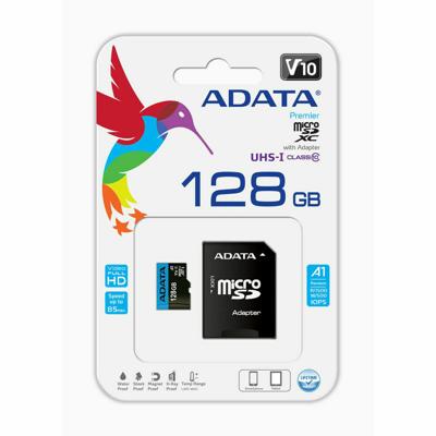 Micro SD kaart met adapter Adata Premier 128 GB