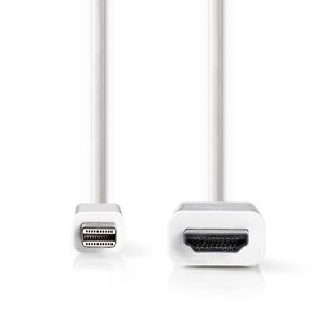 Nedis Mini DisplayPort-Kabel | Mini-DisplayPort Male naar HDMI | 21.6 Gbps | 2 m | 1 stuks - CCGB37600WT20 CCGB37600WT20