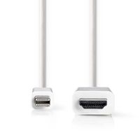 Nedis Mini DisplayPort-Kabel | Mini-DisplayPort Male naar HDMI | 21.6 Gbps | 2 m | 1 stuks - CCGB37600WT20 CCGB37600WT20 - thumbnail