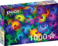 Abstract Neon Feathers Puzzel 1000 Stukjes