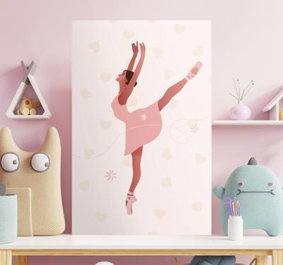 Canvas schilderij roze balletdanser