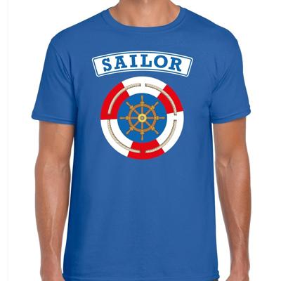 Zeeman / sailor / matroos - verkleed t-shirt - blauw - voor heren - carnaval