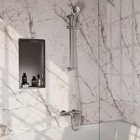 Brauer Brushed Carving Opbouw Baddouche Thermostaatkraan - 3 stand - Doucheslang - Glijstang - Handdouche - Rvs Geborsteld Pvd